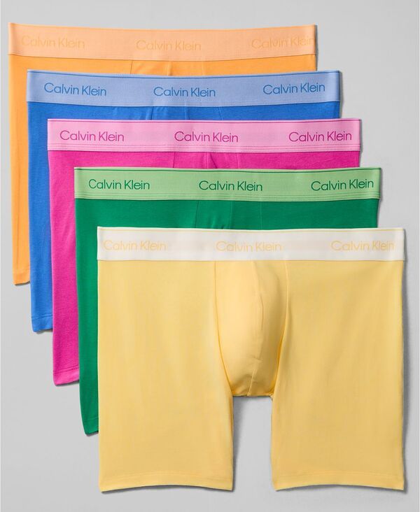 カルバンクライン メンズ アンダーウェア 靴下 コットン Calvin Klein Mens Icon Cotton Stretch Boxer Briefs 5Pack Mardi Gras Gre