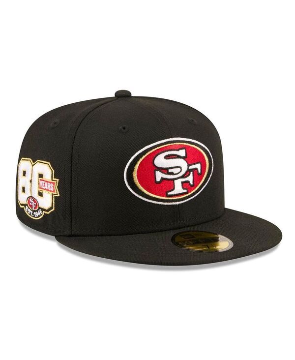 ニューエラ メンズ アクセサリー 帽子 New Era Mens Black San Francisco 49ers 80th Anniversary 59FIFTY Fitted Hat Black