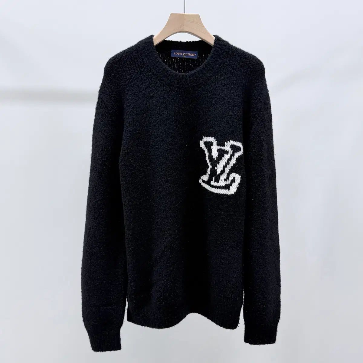 S+級/2XL ルイヴィトン LV インタルシア クルーネック ニット ブラック