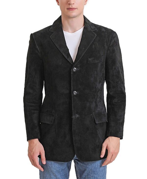 ビージーエスディー メンズ アウター ジャケット・ブルゾン スエード ブレザー BGSD Men RoberthreeButton Suede Leather Blazer Black ブラック