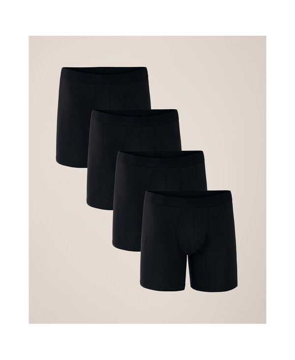 パクト メンズ アンダーウェア 靴下 コットン Pact Mens Everyday Extended Boxer Brief 4Pack Made With Organicotton Black ブ