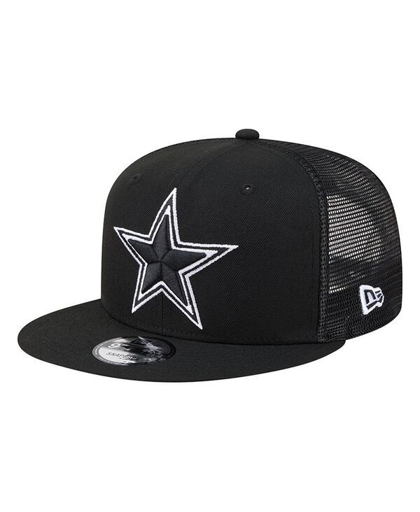 ニューエラ メンズ アクセサリー 帽子 New Era Mens Black Dallas Cowboys Main 9FIFTY Trucker Snapback Hat Black ブラック