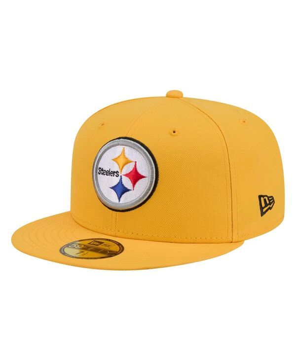 ニューエラ メンズ アクセサリー 帽子 Tシャツ New Era Mens Gold Pittsburgh Steelers 59FIFTY Fitted Hat Gold ゴールド