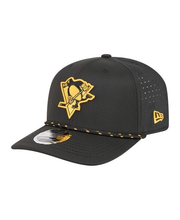 ニューエラ メンズ アクセサリー 帽子 New Era Mens Black Pittsburgh Penguinsport Vented 9SEVENTY Rope Adjustable Hat B