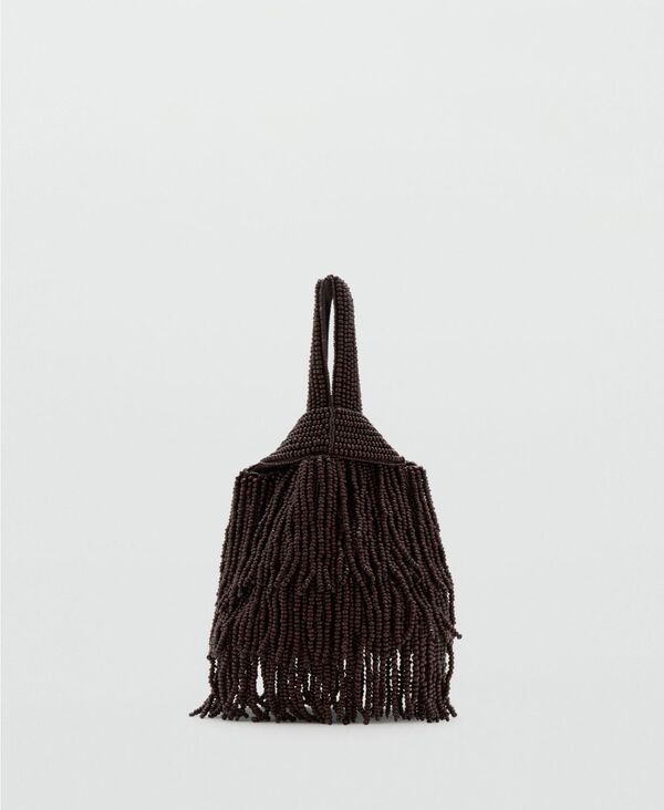 マンゴ レディース バッグ MANGO Womens Beaded Handbag Brown ブラウン