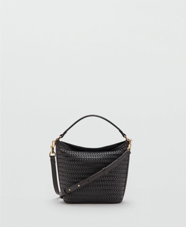 マンゴ レディース バッグ MANGO Womensmall Braided Bucket Bag Chocolate チョコレート