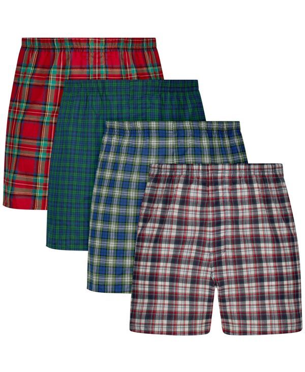 ヘインズ メンズ アンダーウェア 靴下 プリント Hanes Mens Ultimate Printed Woven Boxers 4Pack Assorted Colors 7,784円