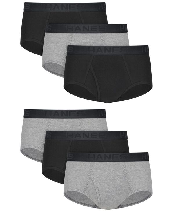 ヘインズ メンズ アンダーウェア 靴下 Hanes Mens Ultimate Dyed Briefs 6Pack BlackGray ブラック
