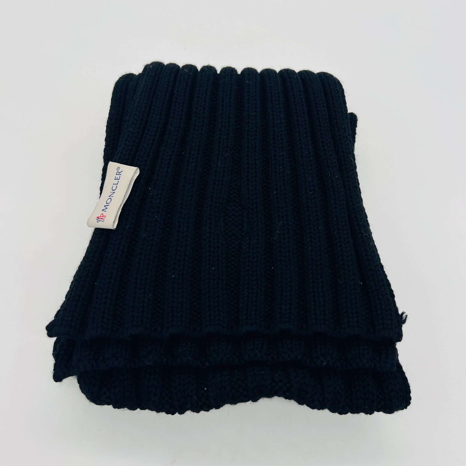 モンクレール マフラー ネイビー 濃紺 MONCLER ウール カシミヤ メンズ