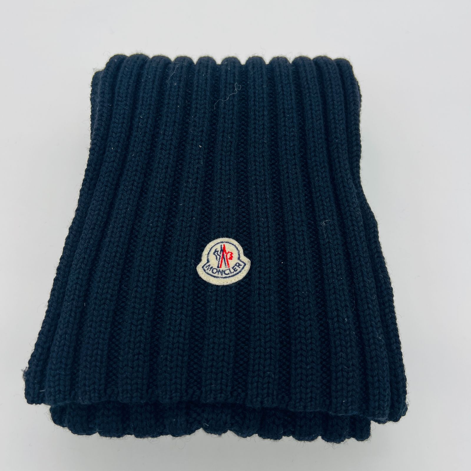 モンクレール マフラー ネイビー 濃紺 MONCLER ウール カシミヤ メンズ