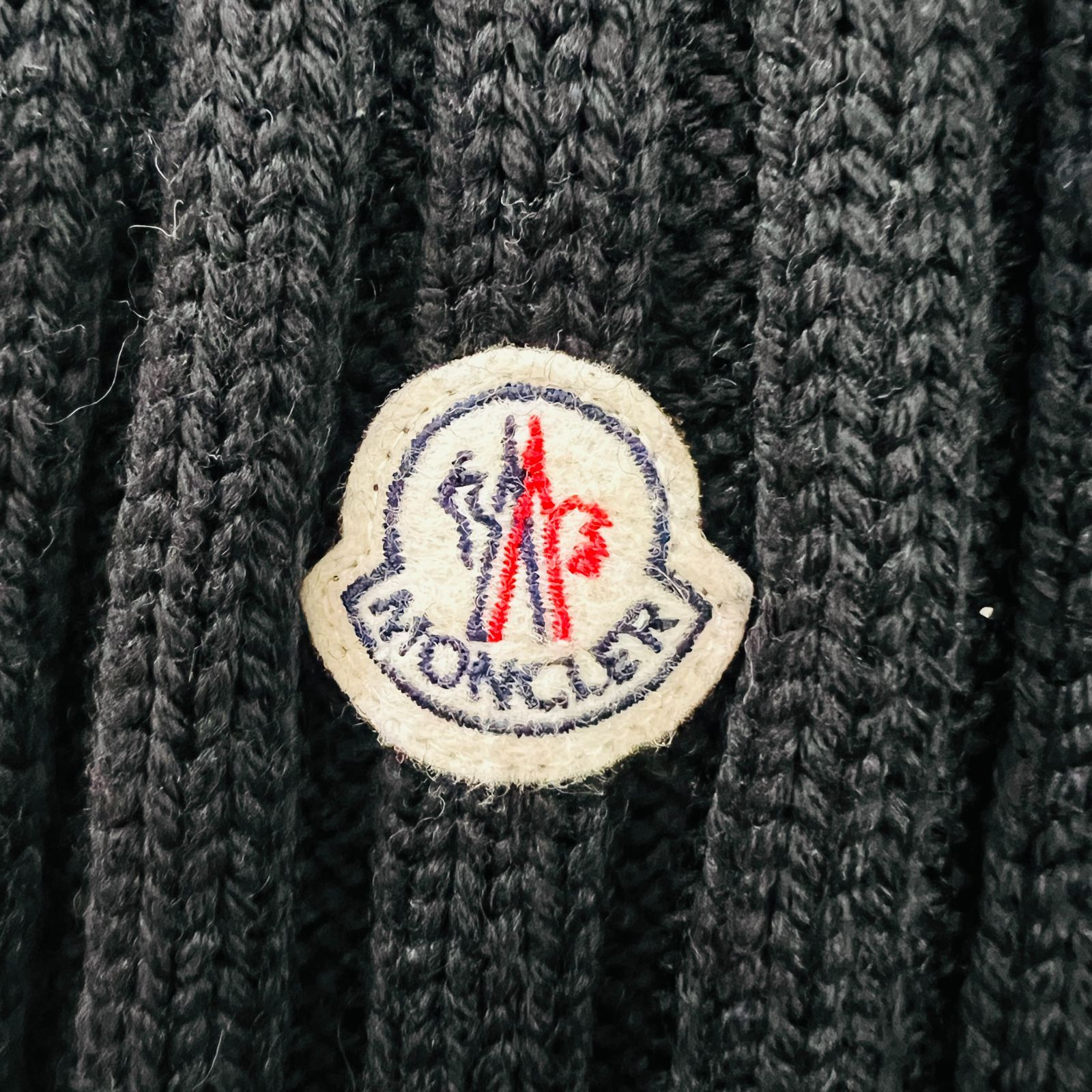 モンクレール マフラー ネイビー 濃紺 MONCLER ウール カシミヤ メンズ