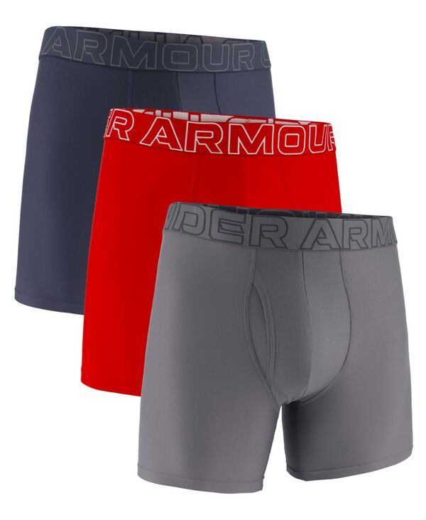アンダーアーマー メンズ アンダーウェア 靴下 Under Armour Mens Boxerjock Performance Tech Solid Boxer Briefs 3Pack Dark n