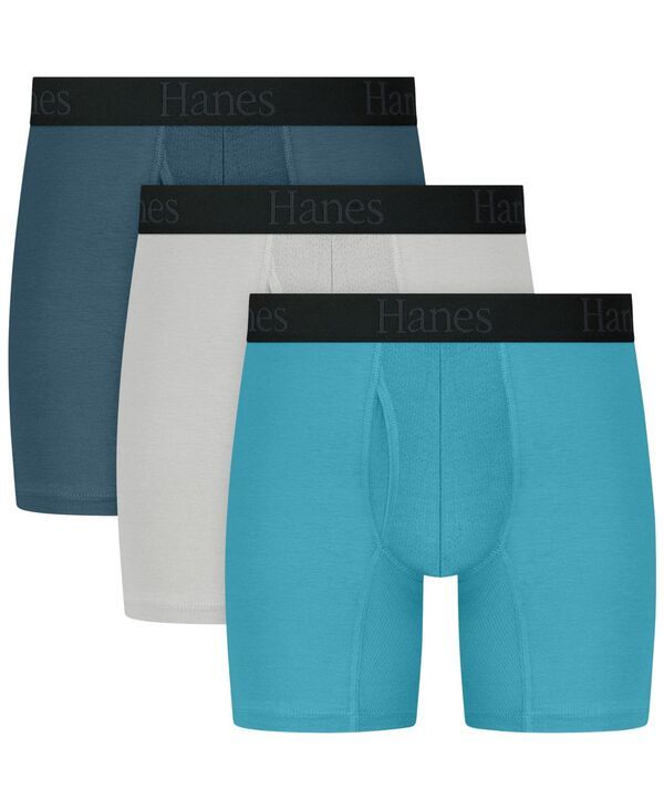 ヘインズ メンズ アンダーウェア 靴下 Hanes Mens Ultimate Comfort Assorted Boxer Briefs 3Pack Assorted Colors