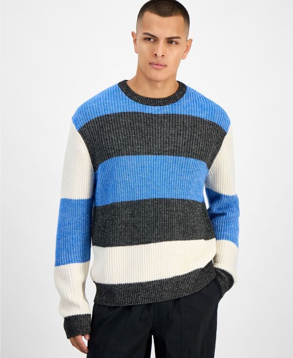 モードオブワン メンズ アウター ニット・セーター クルーネック 長袖 Mode of One Mens LongSleeve Relaxed Crewneck Sweater Digital Blu