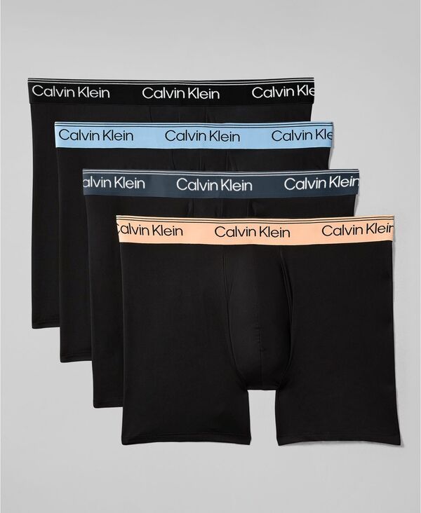 カルバンクライン メンズ アンダーウェア 靴下 Calvin Klein Mens Microfiber Stretch Boxer Briefs 4Pack Black BodiesBlackPea 10,514円