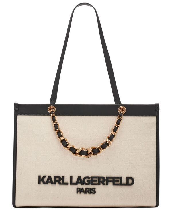 カール ラガーフェルド レディース バッグ KARLAGERFELD PARISavoie Large Tote Handbag NaturalBlack ブラック