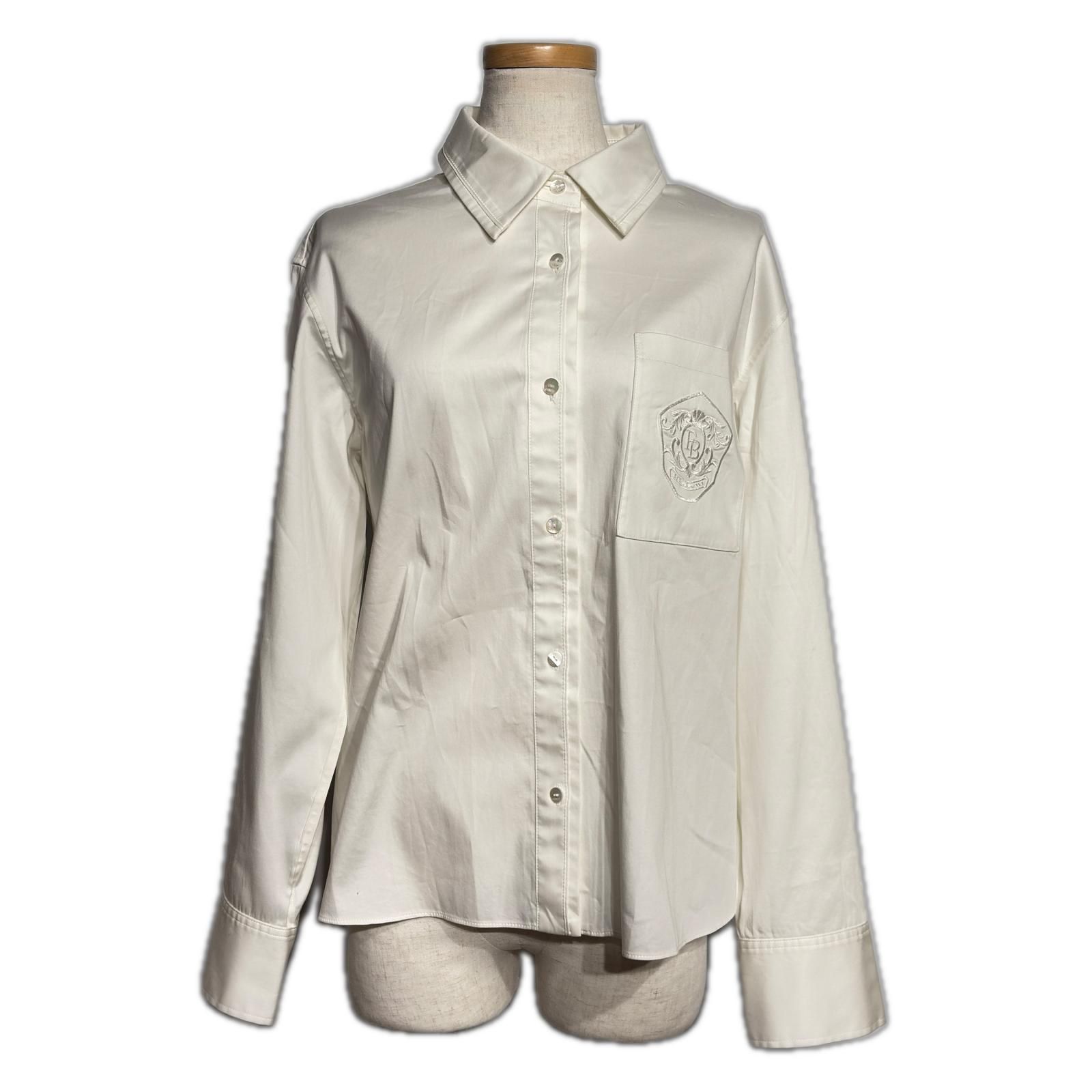 FOXEY NEW YORK フォクシー ニューヨーク Academy長袖シャツ 43824 NATOX700TE コットン/ポリウレタン ホワイト レディース42 2120000380815【中古】【200】