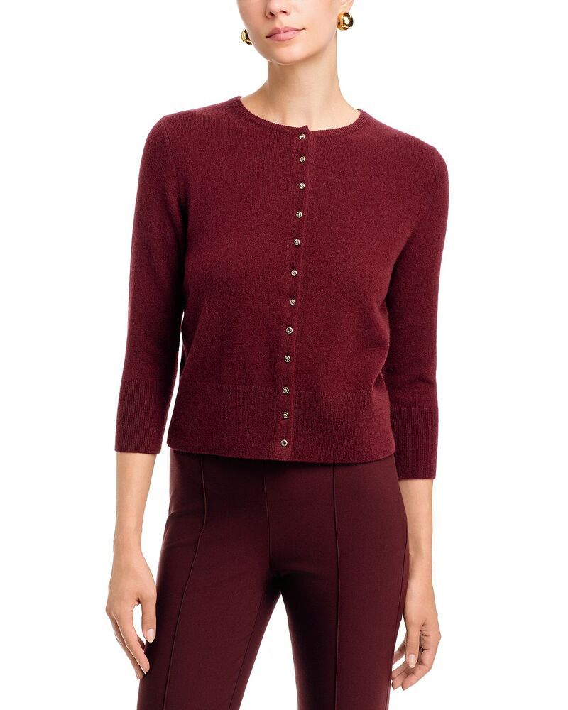 ヴィンス レディース アウター カーディガン クルーネック ウール Vince Wool Cashmere Blend Crewneck Cardigan Black Rose ブラック