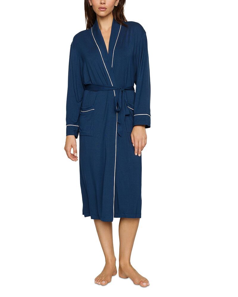 エバージェイ レディース アンダーウェア ナイトウェア Eberjey Gisele Tencel Modal Blend Long Robe NavyIory ネイビー