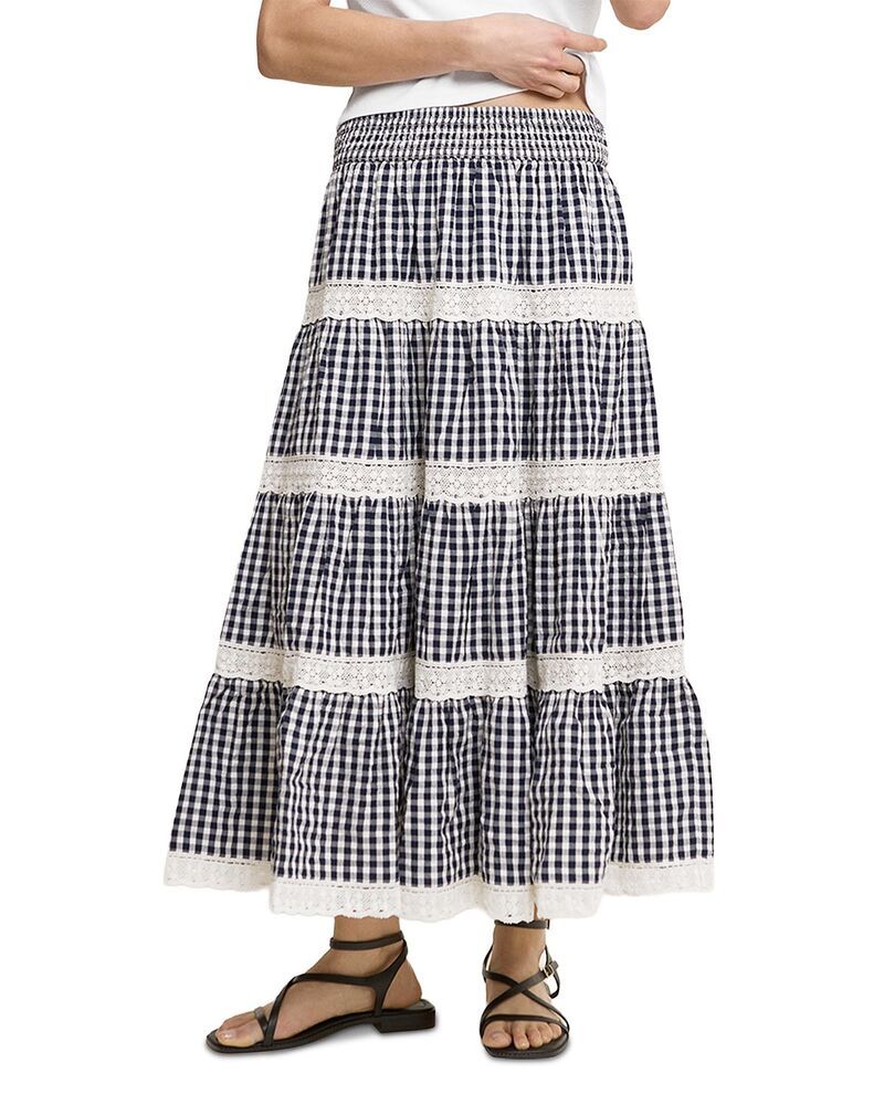 ノーバディーズ チャイルド レディース ボトムスカート ティアード Nobodys Child Leonor Tie red Skirt Black ブラック