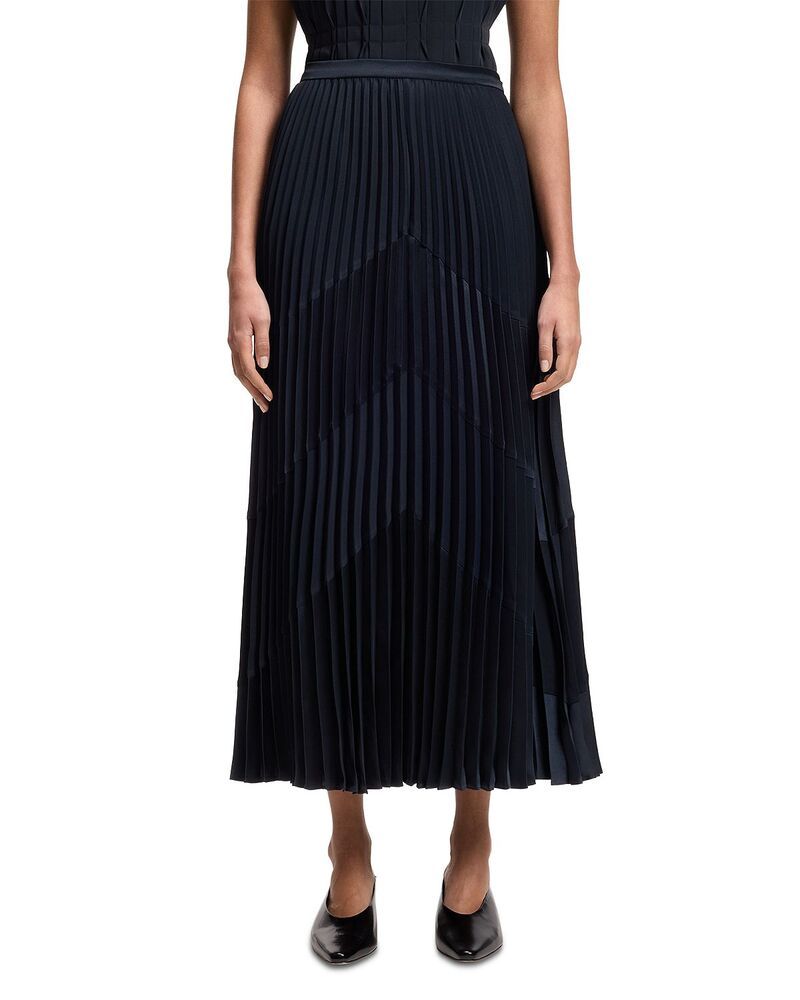ヒューゴボス レディース ボトムスカート プリーツ Hugo Boss Vennyta Pleated Skirt Dark Blue ブルー