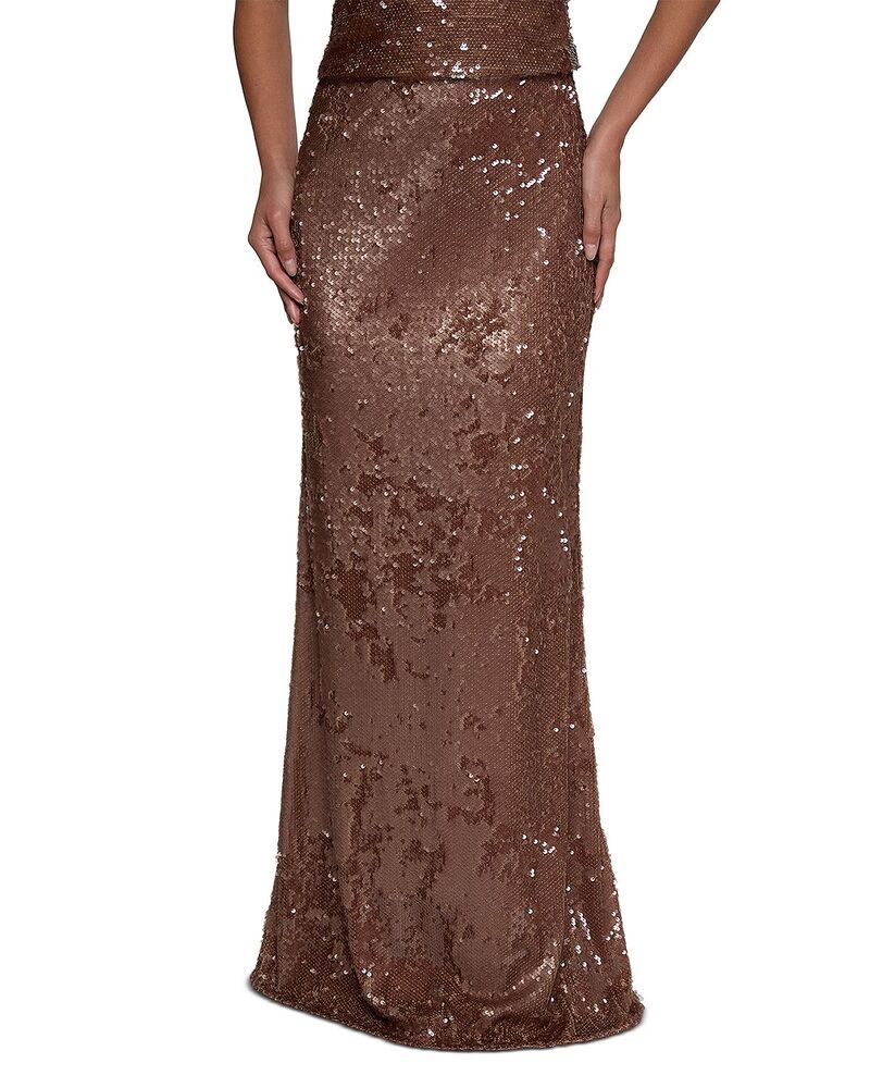 ラジャンス レディース ボトムスカート スパンコール LAGENCE Sequin Zeta Skirt Dark Hazelnut