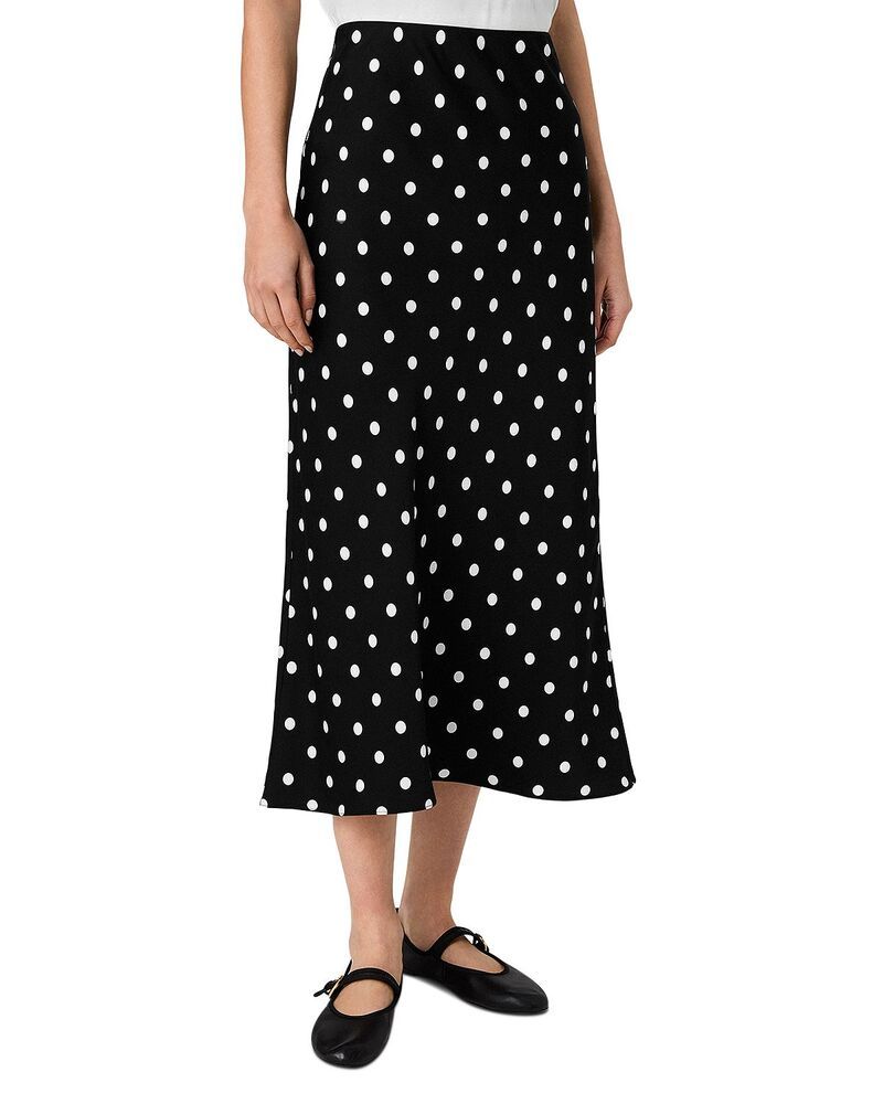 フレンチコネクション レディース ボトムスカート ドット柄 ドット ミディ サテン FRENCH CONNECTION Ennisatin Polka Dot Midi Skirt BlackWhit