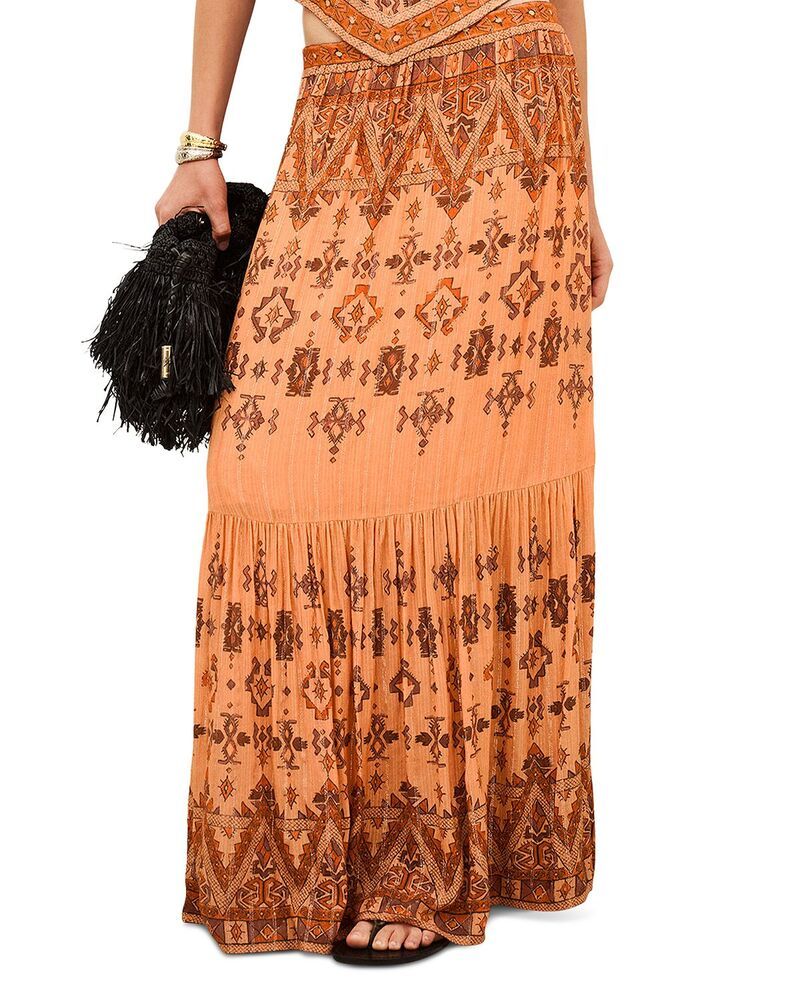 バッシュ レディース ボトムスカート マキシ bash Jupe Zaya Maxi Skirt Orange オレンジ