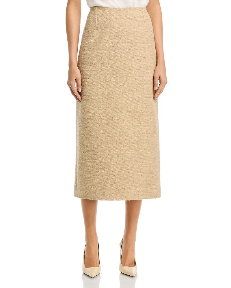 オスカー デ ラ レンタ レディース ボトムスカート ウール ツイード コットン Oscar de la Renta Cotton Wool Tweed Pencil Skirt Oyster