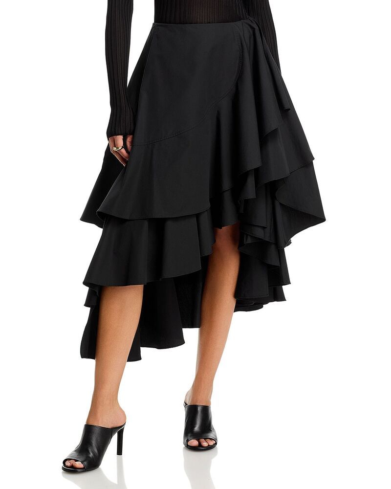 コー レディース ボトムスカート CO Laye red Circle Cut Skirt Black ブラック