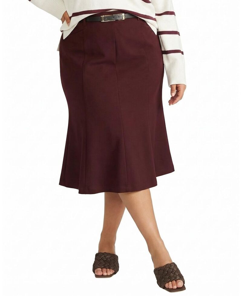 ユニバーサル スタンダード レディース ボトムスカート プラスサイズ Universal Standard Womens Plus Carla Ponte Skirt Black Cherry ブラッ