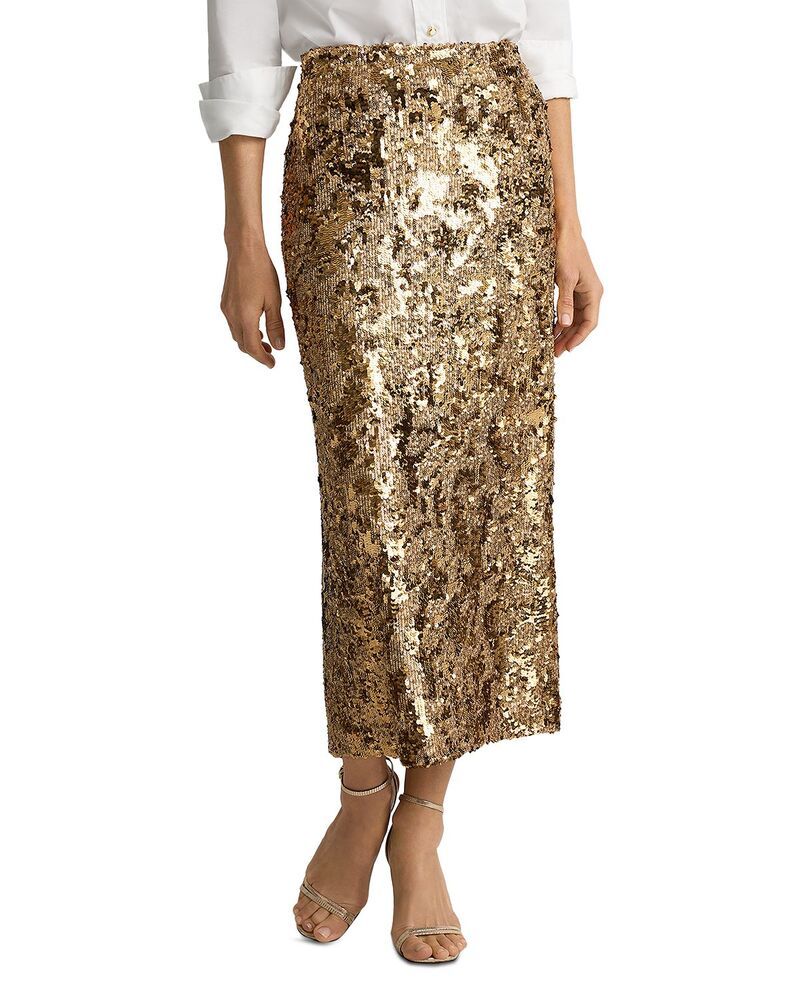 セントジョン レディース ボトムスカート スパンコール マキシ St John Sequin Maxi Skirt Copper 148,400円