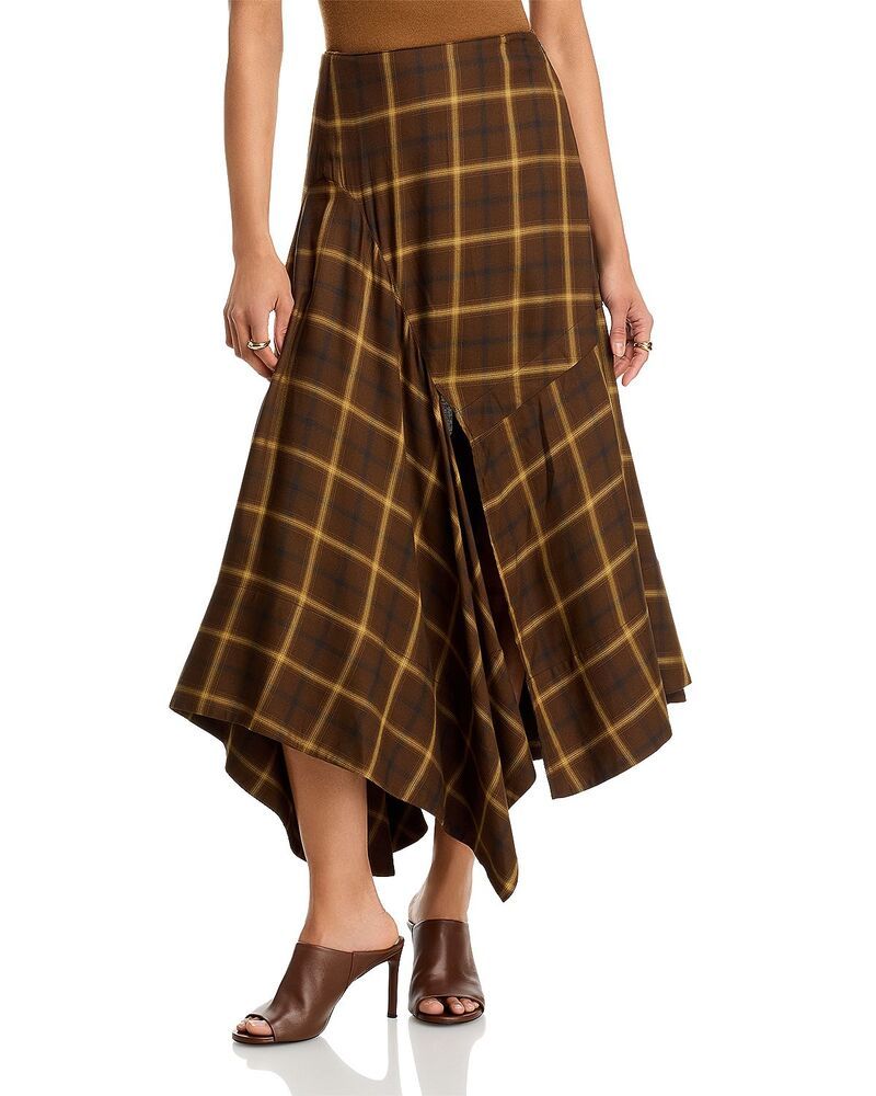 コー レディース ボトムスカート アシンメトリー CO Slash Asymmetric Skirt Chocolate チョコレート