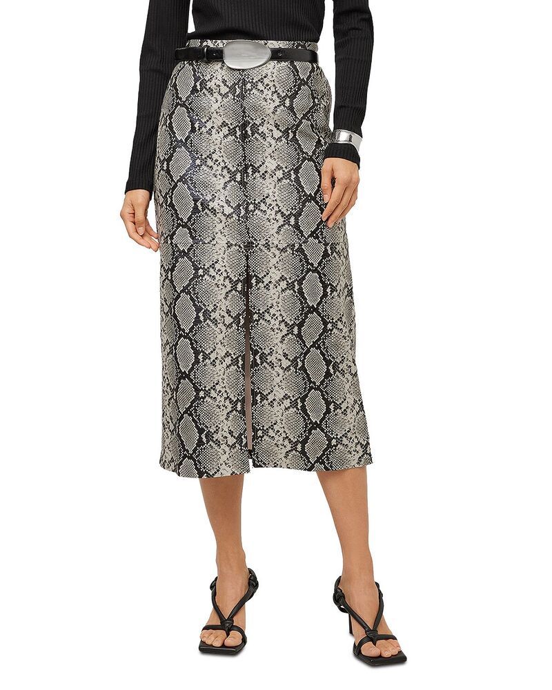 フィフティーントゥエンティ レディース ボトムスカート レザー フェイクレザー Fifteen Twenty Kaia Faux Leather Skirt Print