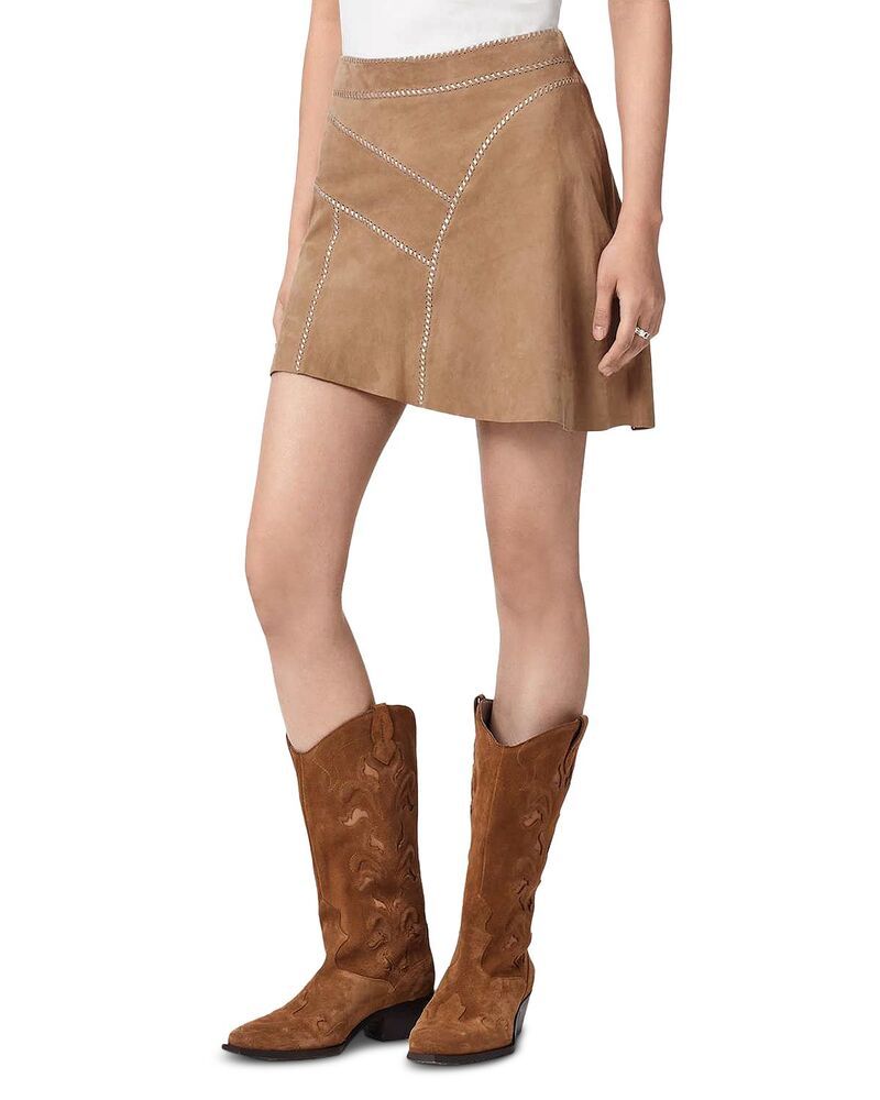 オールセインツ レディース ボトムスカート ミニ スエード ALLSAINTS Clara Suede Mini Skirt Sand Brown ブラウン