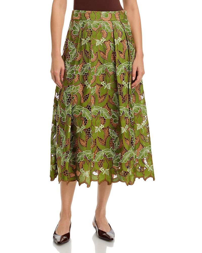 エリータハリ レディース ボトムスカート レース Elie Tahari The Hailey Lace Skirt Dark Citrus