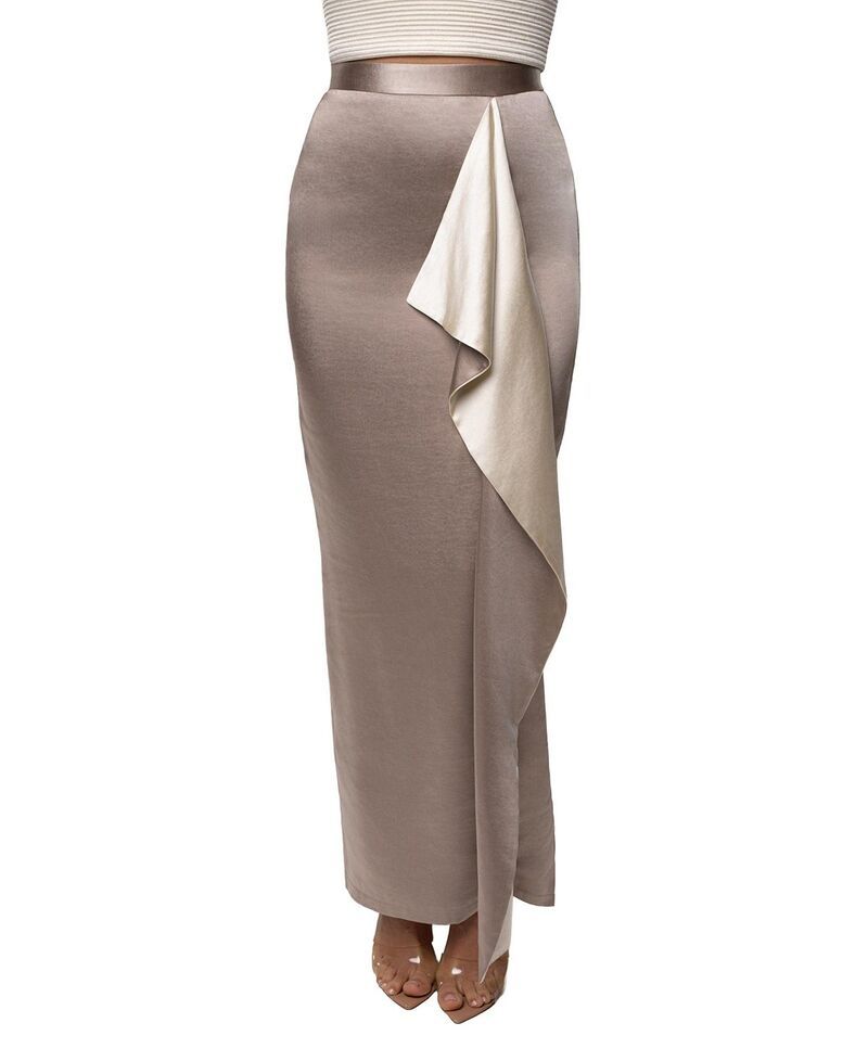 ジェイラックスレーベル レディース ボトムスカート サテン JLUXLABEL Midnight Mirage Satin Skirtaupe トープ
