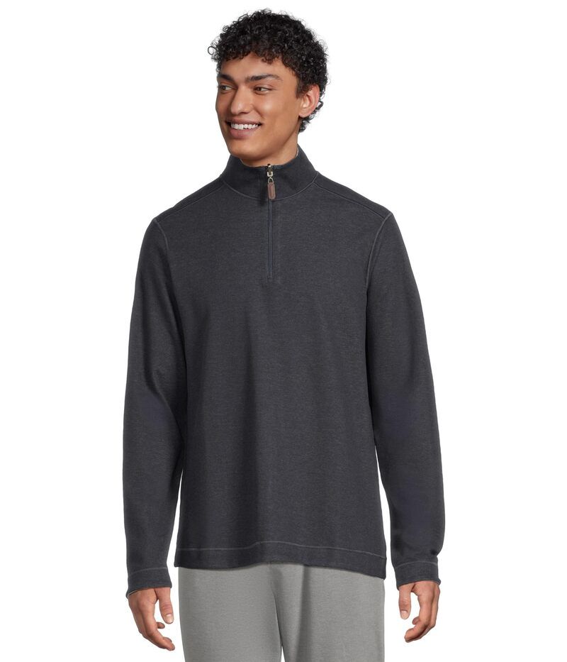 ジョンストンアンドマーフィー メンズ アウター ニット・セーター Johnston Murphy Reversible Solid Quarterzip NavyStorm ネイビー
