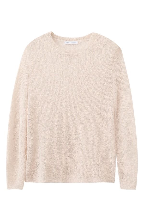 マンゴ レディース アウター パーカー・スウェット セーター シアー ニット MANGO Sheer Open Knit Long Sleeve Sweater ECRU エクリュ 11,506円