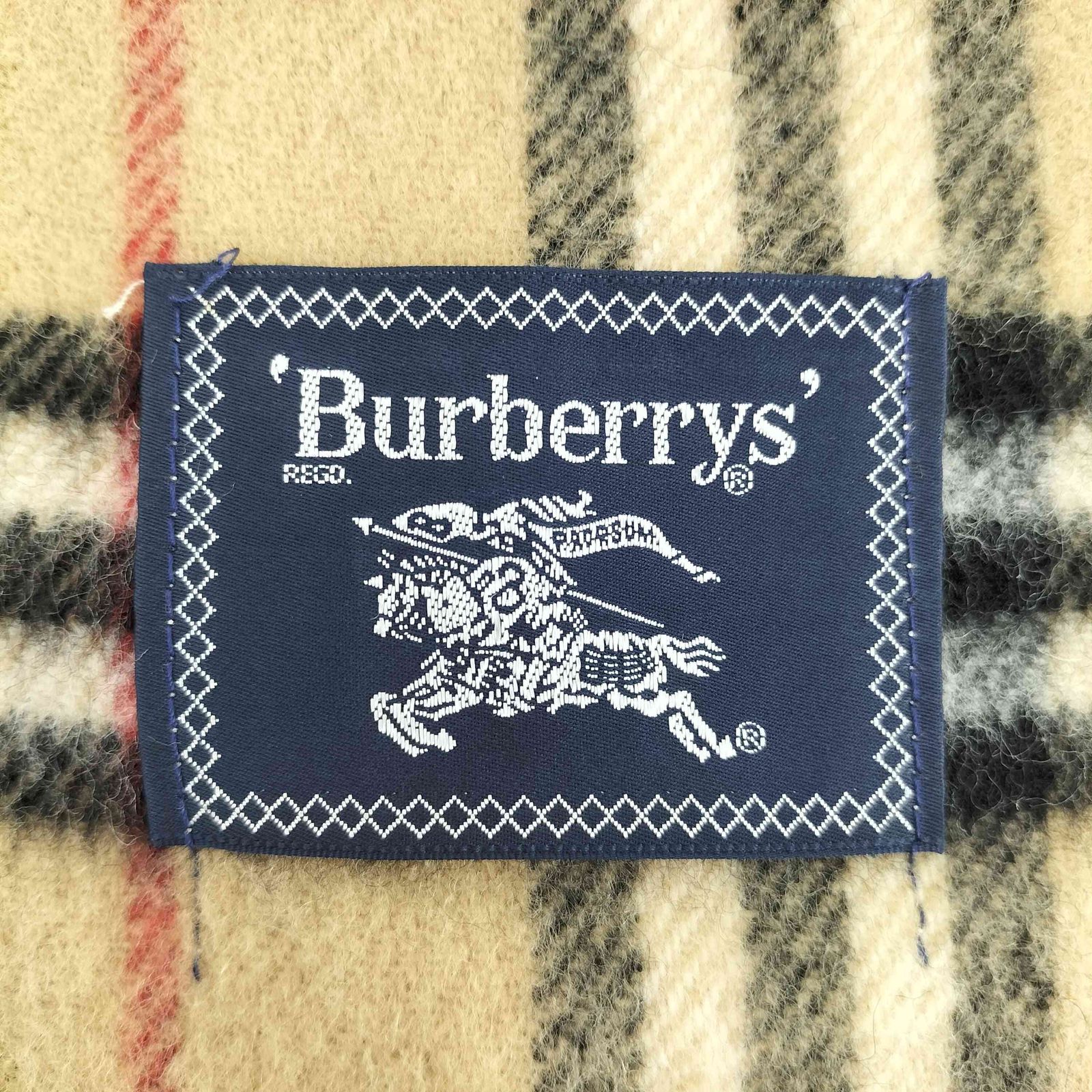 バーバリーズ BURBERRYS ウール100％ ノバチェック ホース刺繍