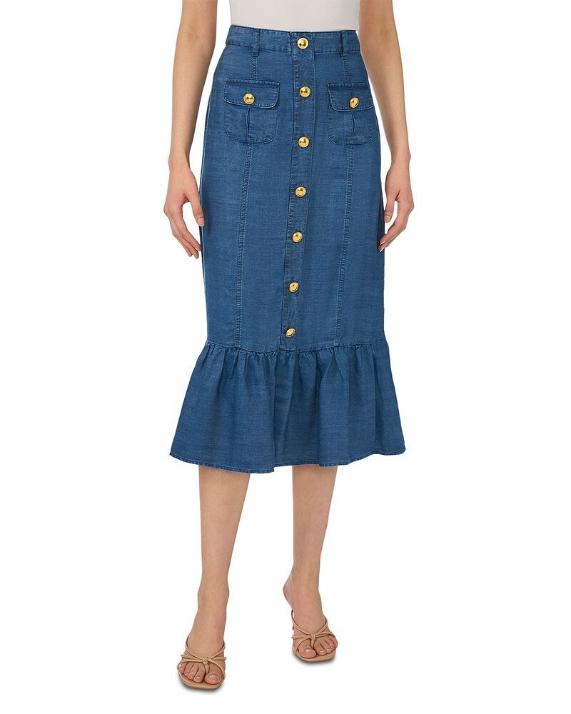 セセ レディース ボトムスカート ボタンダウン ミディ ダウン デニム CeCe Denim Button Down Midi Skirt Medium Indigo インディゴ