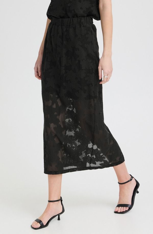 イチ レディース ボトムスカート レース マキシ ICHI Lace Maxi Skirt BLACK ブラック