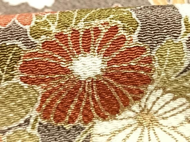 平和屋着物○訪問着 草花文 金彩 鬼しぼ縮緬 正絹 逸品 AABK8001fy