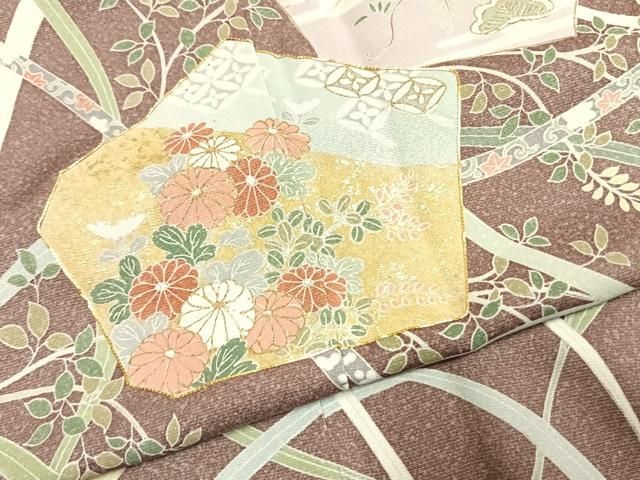 平和屋着物○訪問着 駒刺繍 草花文 金彩 正絹 逸品 AABK8035fy - メルカリ