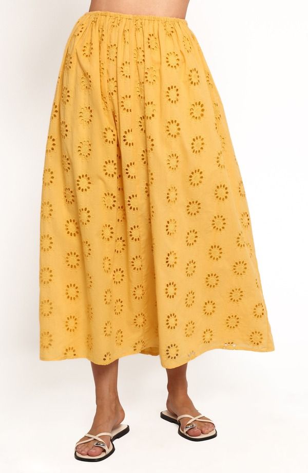 ペタルアンドパップ レディース ボトムスカート コットン Petal Pup Dillon Cotton Eyelet Skirt MANGO