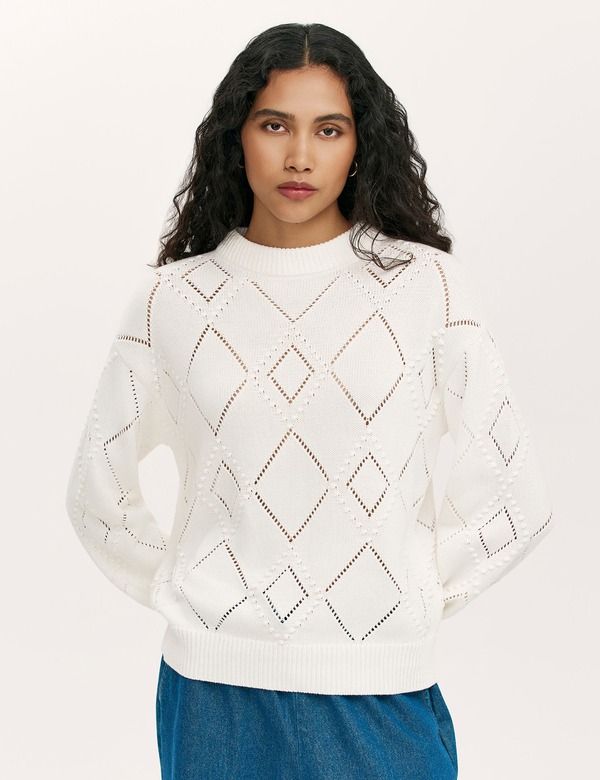 ファイナリー ロンドン レディース アウター パーカー・スウェット セーター ニット Finery London Odette Round Necknitted Sweater Ivory アイボリー