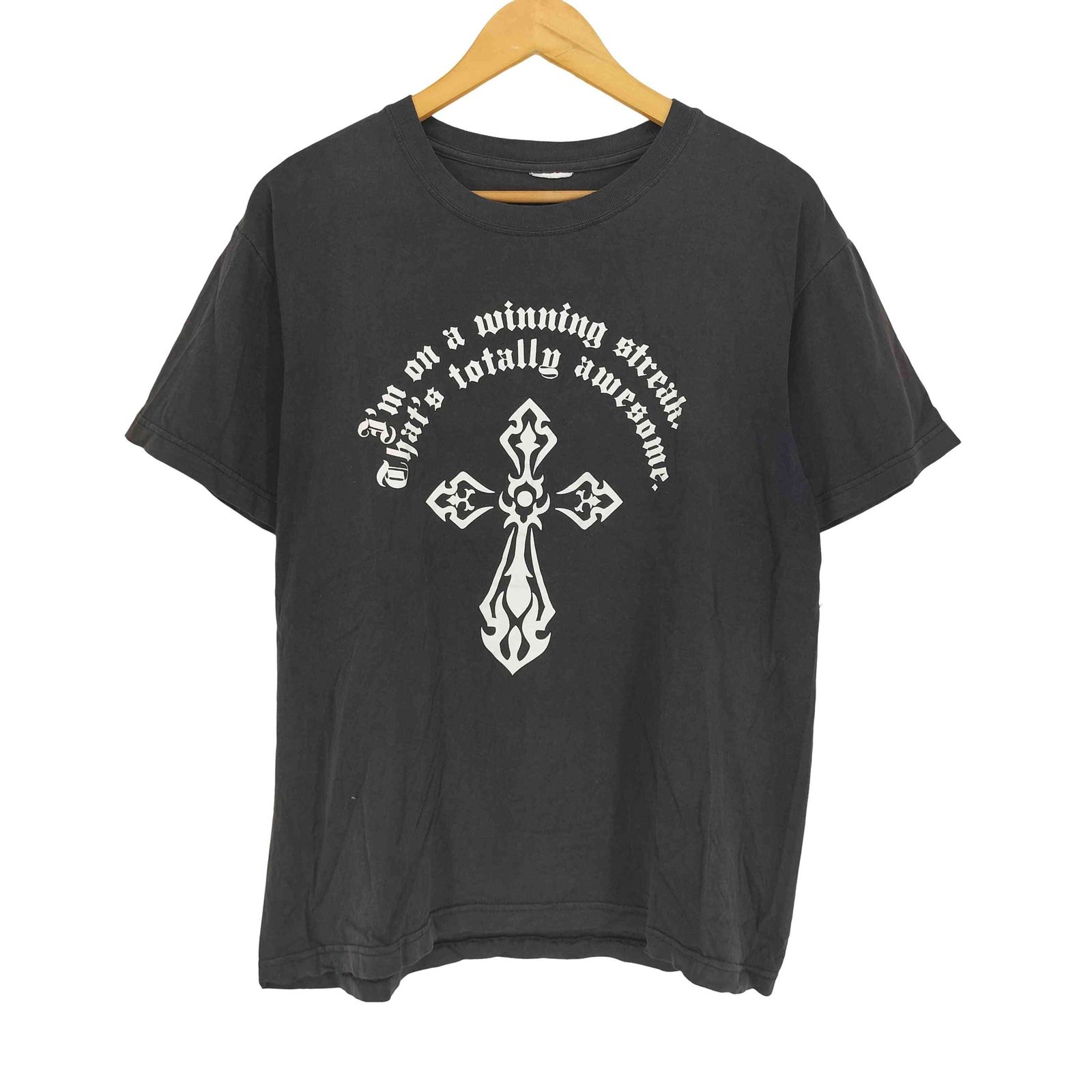 ユーズドフルギ USED古着 クロス プリント S/S Tシャツ メンズ 表記無