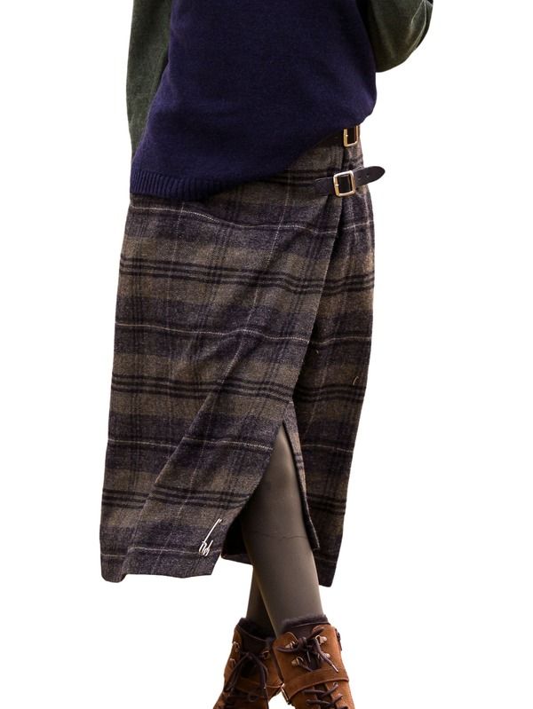 ケルティックアンドコー レディース ボトムスカート ミディ Celtic Co Midi Celt Kilt Plaid Skirt CAIRNGORM HEATH チェック