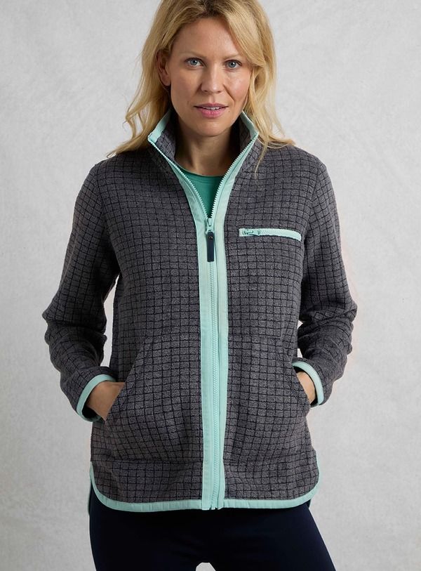 ウィアードフィッシュ レディース アウター パーカー・スウェット フリース Weird Fish Tilly 14 Zip Grid Fleece Navy ネイビー