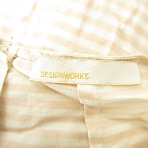 DESIGNWORKS - デザインワークス ブラウス カットソー シルク 無地 半袖 38 ベージュ デザインワークス DESIGNWORKS ブラウス シルク混 絹 38 ピンク